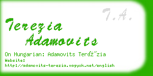 terezia adamovits business card